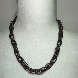 𝅺ALFANI chocolate brown link necklace